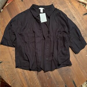 H&M Black Button Down Women's Shirt